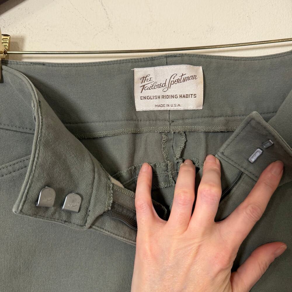 30 Tailored Sportsman Trophy Hunter Breeches Gray Sage Riding Pants Equestrian - Picture 6 of 11